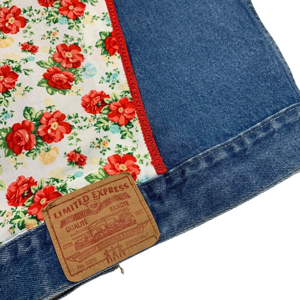 Denim Jacket Patchwork Flowers Pioneer Country Gi… - image 8